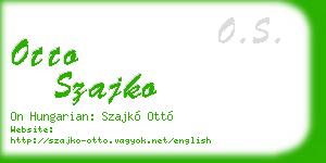 otto szajko business card